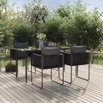 vidaXL Ensemble à manger de jardin 5 Pièces Noir