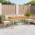 vidaXL Ensemble à manger de jardin avec coussins 5Pièces Beige poly rotin