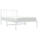 vidaXL Cadre de lit métal avec tête de lit blanc 90x200 cm