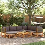 vidaXL Salon de jardin avec coussins 8 Pièces bois massif d'acacia
