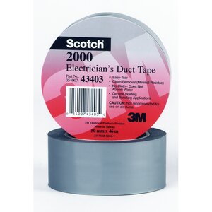 3m scotch 2000 ruban adhésif étanche multiusages 46m x 50mm gris support pvc