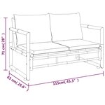 vidaXL Salon de jardin 2 Pièces avec coussins gris foncé bambou