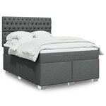 vidaXL Sommier à lattes de lit avec matelas Gris foncé 140x190cm Tissu