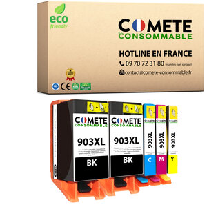 5 Cartouches 903XL Compatible HP OfficeJet Pro - COMETE, Entreprise Française