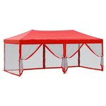 vidaXL Tente de réception pliable avec parois Rouge 3x6 m