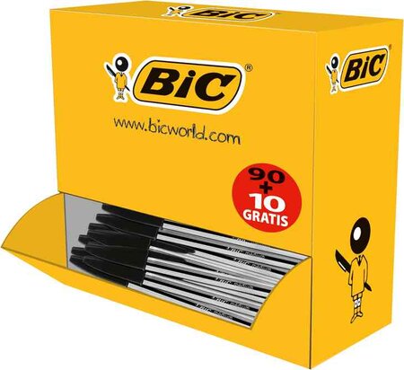 VALUE PACK 100 Stylo à bille Cristal Medium Noir BIC