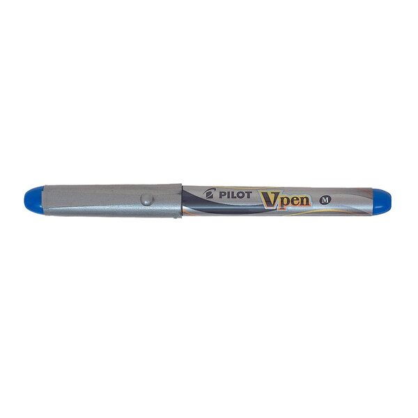 Stylo plume Jetable V-Pen SILVER Pointe Moyenne Bleu PILOT