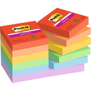 Pack 12 Bloc-note adhésif Super Sticky Notes 48 x 48 mm Ultra POST-IT