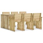vidaXL Ensemble à manger d'extérieur 7 Pièces Bois de pin imprégné