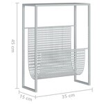 vidaXL Porte-revue Argenté 35x15x45 cm Acier