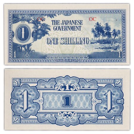 Billet de collection 1 shilling 1942 océanie - neuf - p2 - japon