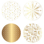 4 Dessous De Verre En Papier - Blanc Et Or - Spécial Réveillon - Draeger paris
