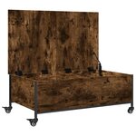vidaXL Table basse avec roulettes chêne fumé bois d'ingénierie