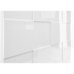 Buffet MILANO - blanc laqué brillant - 2 portes 2 tiroirs - 181 x 43 x 84 cm