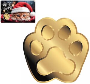 Pièce de monnaie en Or 3000 Francs g 0.031 (1/1000 oz) Millésime Gold Gift CHRISTMAS CAT 1/1000
