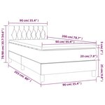 vidaXL Sommier à lattes de lit avec matelas Gris foncé 90x200 cm Tissu