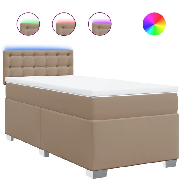vidaXL Sommier à lattes de lit avec matelas Cappuccino 100x200 cm