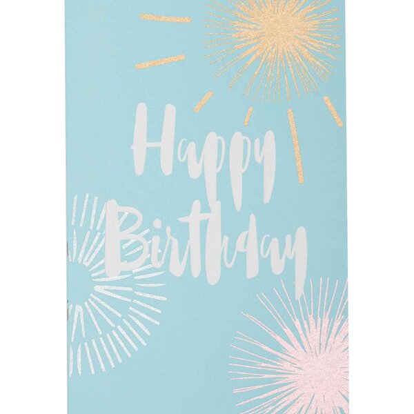 Carte anniversaire happy birthday feux d'artifice - draeger paris