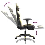 vidaXL Chaise de jeu de massage avec repose-pied Noir&Doré Similicuir