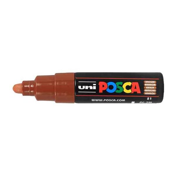 Marqueur pointe large conique PC7M M Marron x 6 POSCA