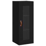 vidaXL Buffet haut Noir 34 5x34x180 cm Bois d'ingénierie