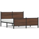 vidaXL Cadre de lit métal avec tête de lit et pied de lit 140x190 cm