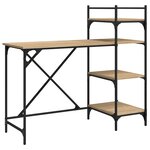 vidaXL Bureau d'ordinateur avec étagères chêne sonoma 120x47x109 cm
