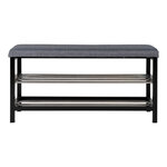 Banc gris 2 étages à pieds noirs 100 x 34 x 50 cm