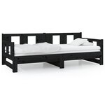 vidaXL Lit coulissant Noir Bois de pin solide 2x(80x200) cm