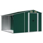 vidaXL Abri de jardin vert 277x279x179 cm acier galvanisé