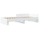 vidaXL Cadre de lit blanc 100x200 cm bois d'ingénierie