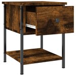 vidaXL Table de chevet chêne fumé 34x35 5x45 cm bois d'ingénierie