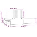 vidaXL Cadre de lit avec tête de lit Gris clair 200x200 cm Tissu