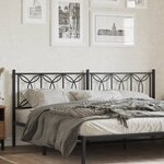 vidaXL Tête de lit métal noir 200 cm