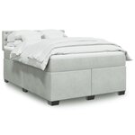 vidaXL Sommier à lattes de lit et matelas Gris clair 160x200cm Velours