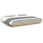 vidaXL Cadre de lit avec lumières LED chêne sonoma 200x200 cm