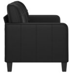 vidaXL Canapé à 2 places Noir 140 cm Similicuir
