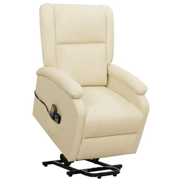vidaXL Fauteuil de massage Crème Similicuir