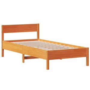 vidaXL Cadre de lit sans matelas cire marron 75x190 cm bois pin massif