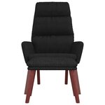 vidaXL Chaise de relaxation avec tabouret Noir Tissu