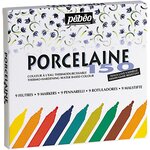 Etui 9 marqueurs peinture acrylique p150 porcelaine pointe ogive 1 2mm assortis pébéo