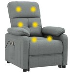 vidaXL Fauteuil électrique de massage Gris foncé Tissu