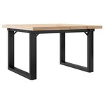vidaXL Table basse cadre en O 70x70x40 5cm bois de pin massif et fonte