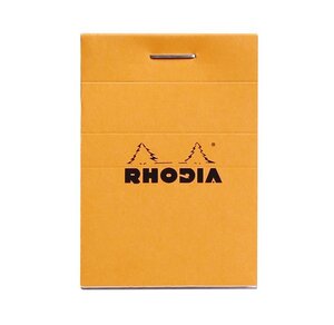 Bloc ORANGE N°10 5,2x7,5 cm 80F agrafées 80g Q.5x5 RHODIA