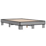 vidaXL Cadre de lit sonoma gris 120x190 cm bois d'ingénierie et métal