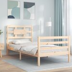 vidaXL Cadre de lit avec tête de lit petit simple bois massif