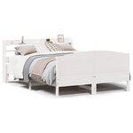 vidaXL Cadre de lit sans matelas blanc 140x190 cm bois de pin massif