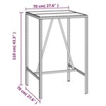 vidaXL Ensemble de bar jardin 5 Pièces noir poly rotin/bois massif acacia