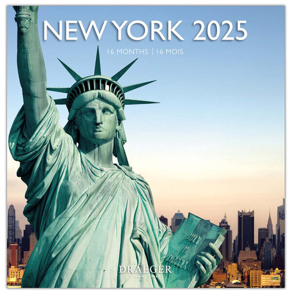 Grand Calendrier Mural 29x29 Cm - 2025 - New York - Draeger paris