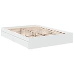 vidaXL Cadre de lit avec tiroirs blanc 140x190cm bois d'ingénierie